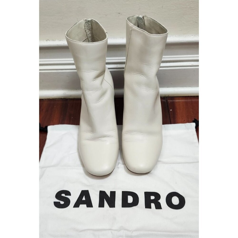 SANDRO Authentic off white Sacha boots/ Ankle Boots Size EU39/US8.5